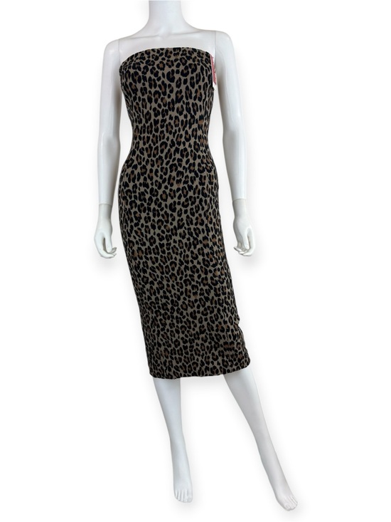 SPANX Dresses & Skirts - SPANX NWT Brown Leopard Print Strapless Robe Midi Bustier Dress Size XS P0977